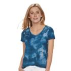 Women's Sonoma Goods For Life&trade; Slubbed V-neck Tee, Size: Xl, Blue (navy)