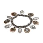 Apt. 9 Textured Circle Charm Stretch Bracelet, Women's, Multicolor