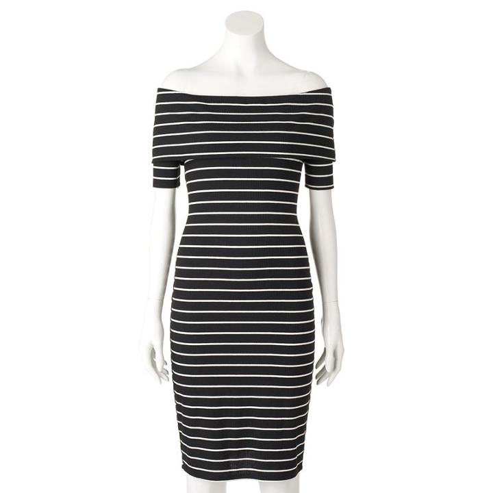 Women's Juicy Couture Off-the-shoulder Sheath Dress, Size: Large, Black