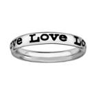 Stacks And Stones Sterling Silver Black Enamel Love Stack Ring, Women's, Size: 8, Grey