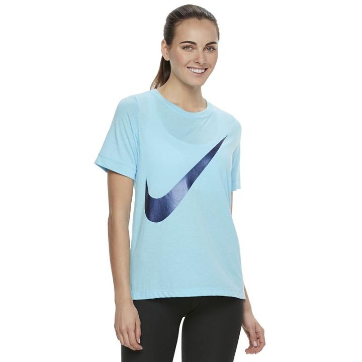 Women's Nike Sportswear Swoosh Graphic Tee, Size: Medium, Brt Blue