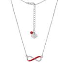 Ohio State Buckeyes Sterling Silver Crystal Infinity Necklace, Women's, Size: 18, Red