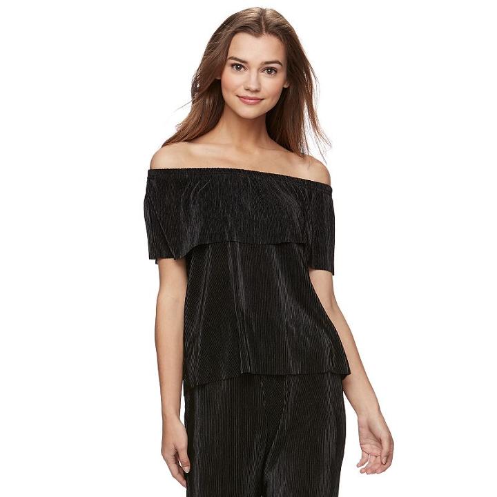 Juniors' Jolie Vie Off The Shoulder Top, Girl's, Size: Xl, Black