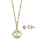 You Are A Star Spinning Pendant Necklace & Stud Earring Set, Women's, Gold