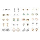 Mudd&reg; Elephant, Owl, Arrow & Peace Sign Stud Earring Set, Women's, Multicolor