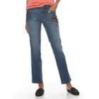 Women's Croft & Barrow&reg; Straight-fit 5-pocket Jeans, Size: 8, Dark Blue
