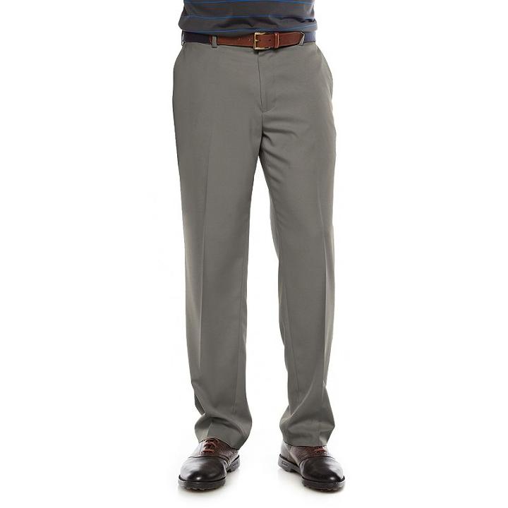 Men's Grand Slam Ultimate Performance Flat-front Pants, Size: 32x32, Med Grey