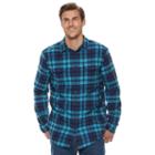 Big & Tall Sonoma Goods For Life&trade; Supersoft Stretch Flannel Shirt, Men's, Size: 4xb, Turquoise/blue (turq/aqua)