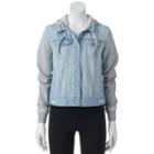 Juniors' Mudd&reg; Hooded Knit Denim Jacket, Girl's, Size: Small, Blue Other