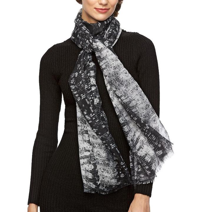 Reed Tejus Lizard Oblong Scarf, Women's, Black
