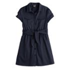 Girls 4-20 French Toast Belted Safari Dress, Size: 12, Blue (navy)