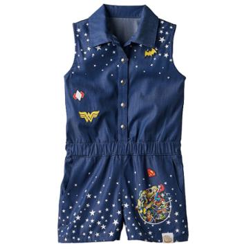 Girls 7-16 Dc Comics Super Hero Girls Romper, Girl's, Size: Medium, Blue Other