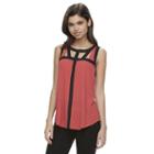 Juniors' Candie's&reg; Scoopneck Cutout Textured Top, Girl's, Size: Xs, Med Red