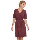 Women's Apt. 9&reg; Faux-wrap Dress, Size: Xxl, Dark Red