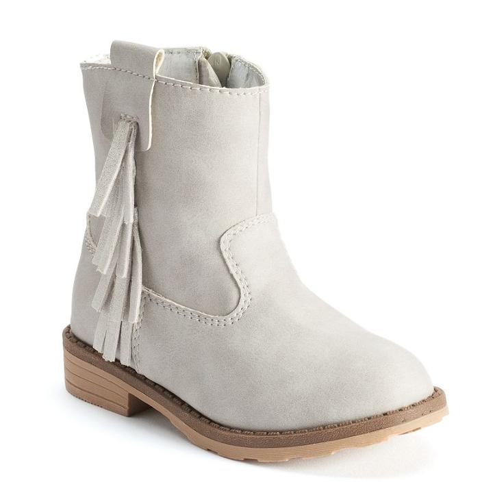Carter's Toddler Girls' Western Boots, Girl's, Size: 11, Grey