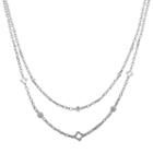Marie Claire Jewelry Crystal Silver Tone Clover Multistrand Necklace, Women's