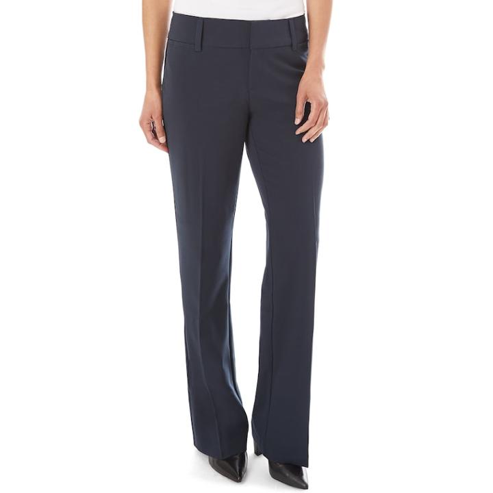 Women's Apt. 9® Milan Straight-leg Dress Pants, Size: 4 T/l, Blue (navy)