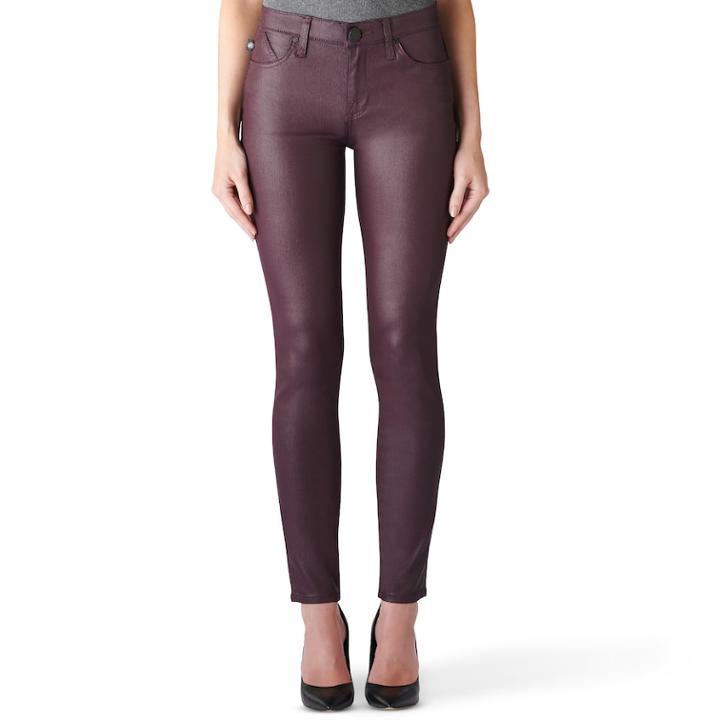 Women's Rock & Republic&reg; Berlin Midrise Skinny Jeans, Size: 14 Avg/reg, Dark Red
