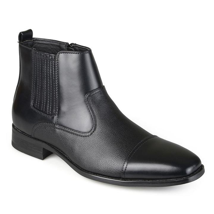 Vance Co. Alex Men's Cap-toe Dress Boots, Size: 7, Black