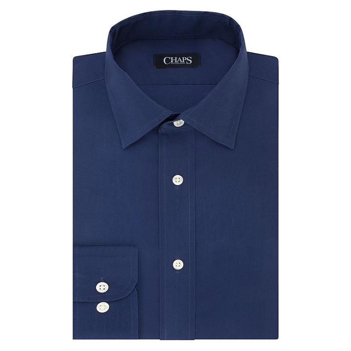Men's Chaps Slim-fit Stretch Collar Dress Shirt, Size: 15-34/35, Blue (navy)