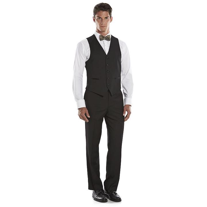 Men's Chaps Black Suit Vest, Size: Large
