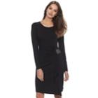 Women's Jennifer Lopez Ruched Sheath Dress, Size: Large, Black