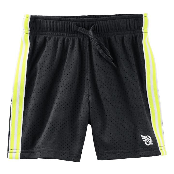 Boys 4-12 Oshkosh B'gosh&reg; Mesh Striped Shorts, Size: 7, Black