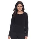 Petite Napa Valley Solid Crewneck Sweater, Women's, Size: M Petite, Black