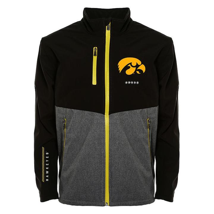 Men's Franchise Club Iowa Hawkeyes Fusion Softshell Jacket, Size: 4xl, Black