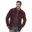 Big & Tall Croft & Barrow&reg; Classic-fit Plaid Arctic Fleece Shirt Jacket, Men's, Size: 3xb, Med Red