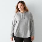 Plus Size Sonoma Goods For Life&trade; Everyday Shirttail Lounge Sweatshirt, Women's, Size: 2xl, Med Grey