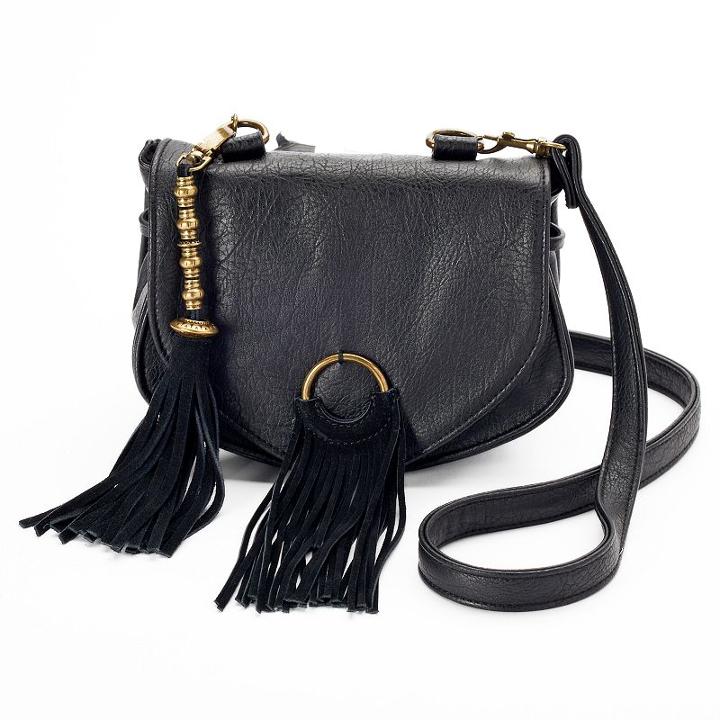 Mudd&reg; Fringe Crossbody Bag, Women's, Black