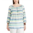 Plus Size Chaps Striped Peasant Top, Women's, Size: 2xl, Pink Ovrfl