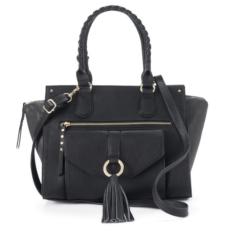 Sonoma Goods For Life&trade; Ruby Wing Tassel Satchel, Women's, Black