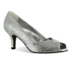 Easy Street Ravish Women's Peep-toe Dress Heels, Size: Medium (8), Silver