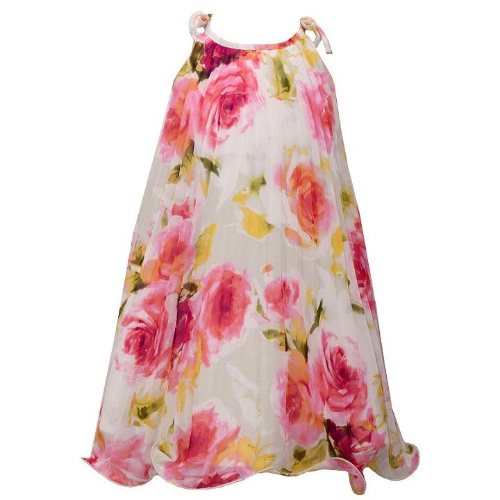 Girls 7-16 Bonnie Jean Pleated Chiffon Trapeze Dress, Girl's, Size: 16, Lt Green