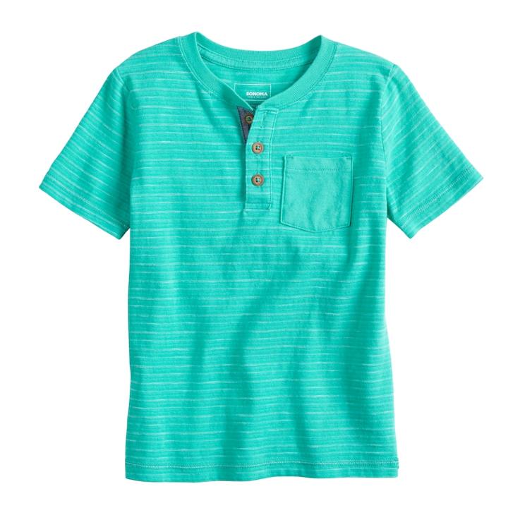 Boys 4-7x Sonoma Goods For Life&trade; Textured Henley, Size: 4, Med Blue