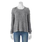 Juniors' Cloud Chaser Lace-up Cold-shoulder Sweater, Girl's, Size: Small, Oxford