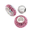 Individuality Beads Sterling Silver Pink Crystal And Spacer Bead Set, Women's