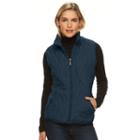 Women's Weathercast Fleece-lined Quilted Vest, Size: Xl, Blue (navy)