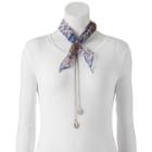 Mudd&reg; Floral Tile Bandana Necklace Scarf, Women's, Light Blue