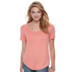 Juniors' So&reg; Open Back Tee, Teens, Size: Large, Brt Orange