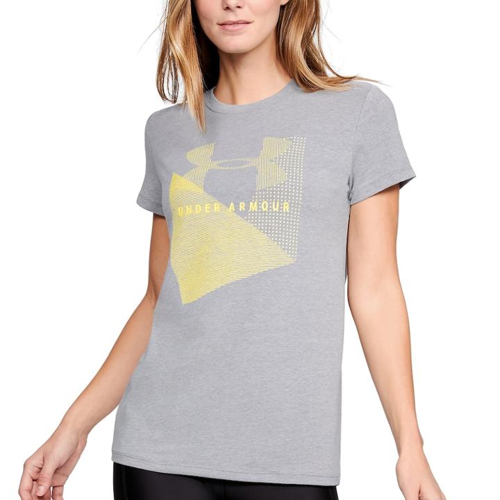 Women's Under Armour Sportstyle Logo Crew Graphic Tee, Size: Xl, Med Grey