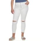 Juniors' Plus Size So&reg; High-rise Ankle Jeggings, Teens, Size: 18, White