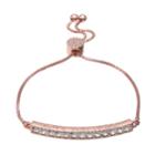 Brilliance Rose Gold Tone Love You More Adjustable Bracelet With Swarovski Crystals, Women's, White