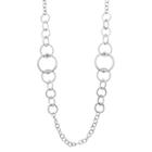 Long Graduated Circle Link Necklace, Women's, Silver