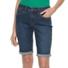 Women's Croft & Barrow&reg; Cuffed Bermuda Jean Shorts, Size: 6, Med Blue