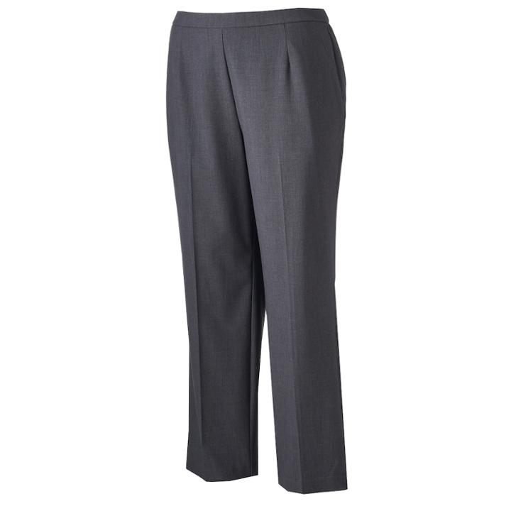 Plus Size Dana Buchman Flat-front Stretch Pants, Women's, Size: 25 - Regular, Grey Other