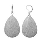 Lc Lauren Conrad Glittery Textured Nickel Free Teardrop Earrings, Women's, Silver