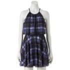 Juniors' Candie's&reg; Print Halter Dress, Girl's, Size: Small, Blue Other